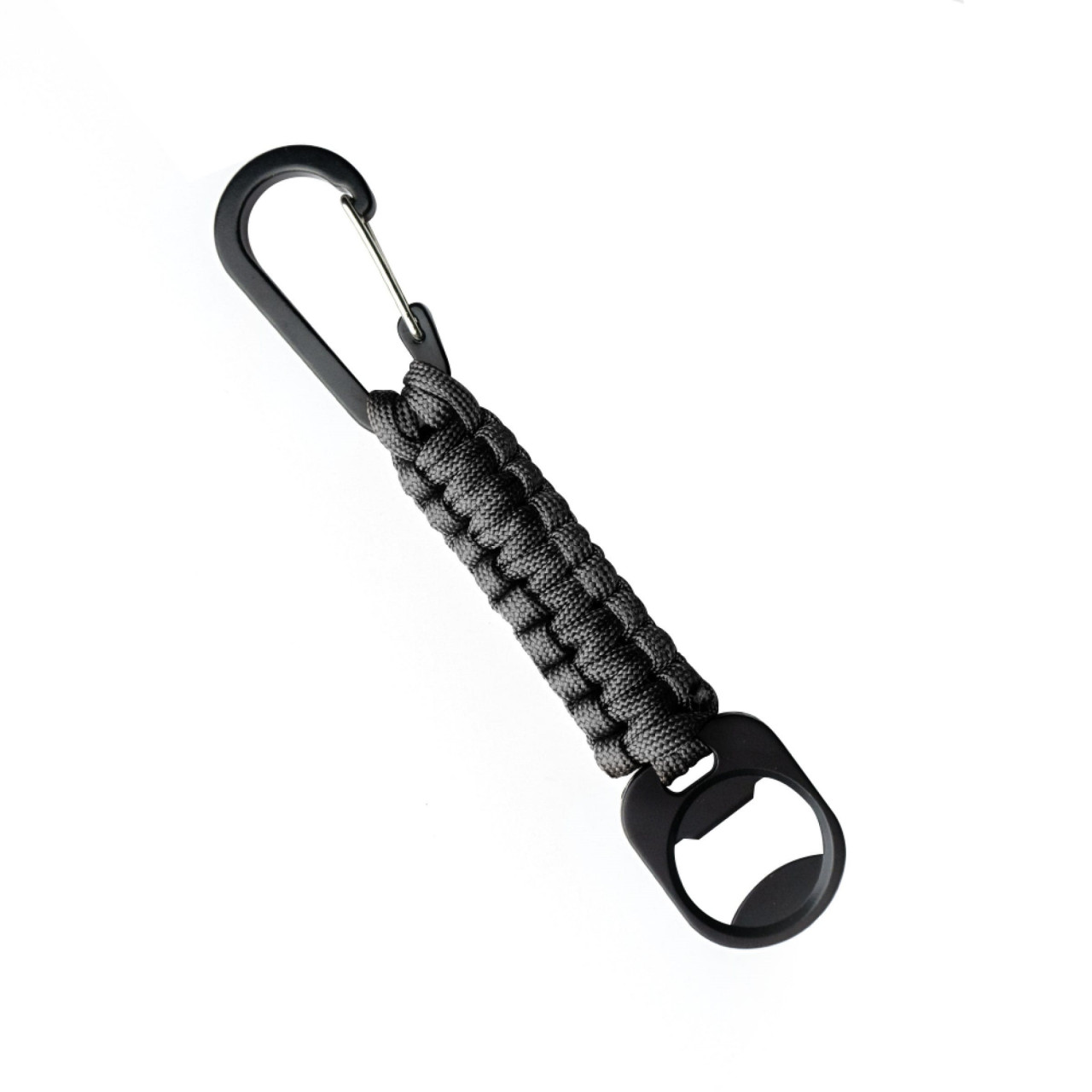 Kľúčenka PARACORD s karabínou a otváračom na fľaše ČIERNA