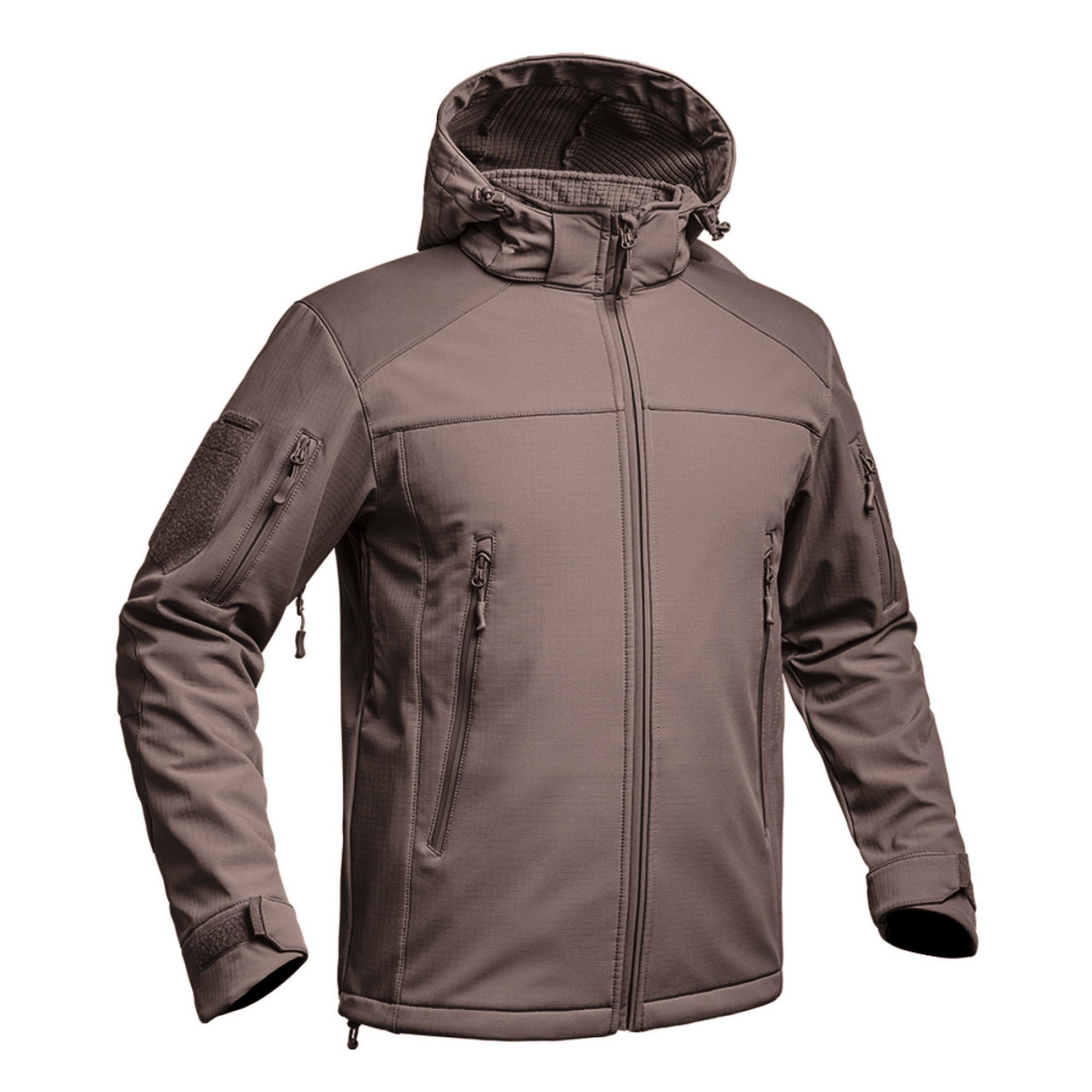 Bunda FIGHTER V2 softshell s kapucňou HNEDÁ