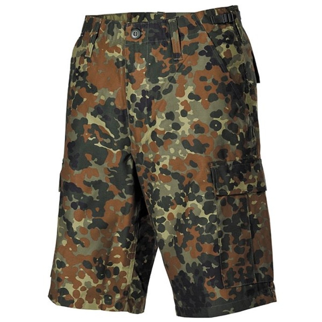 Nohavice krátke US strih BDU bočné vrecká FLECKTARN