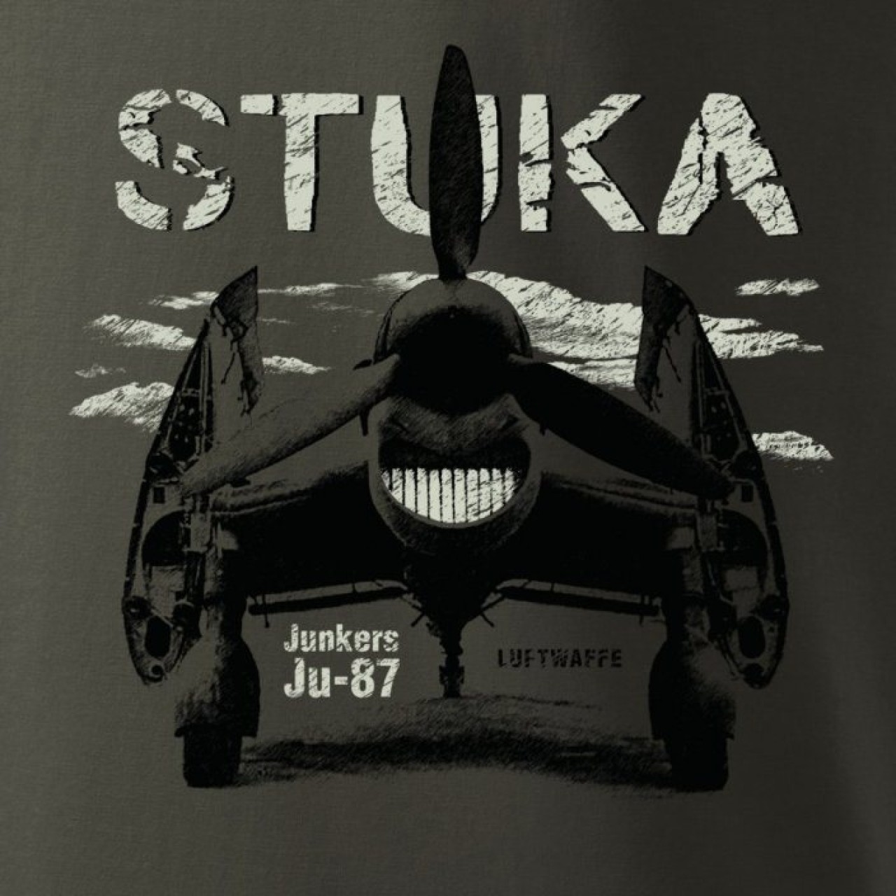 Tričko Junkers Ju-87 STUKA SIVOZELENÉ