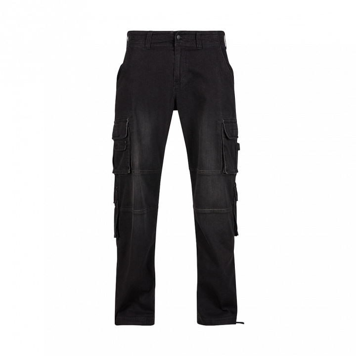 Nohavice Denim CARGO ČIERNE