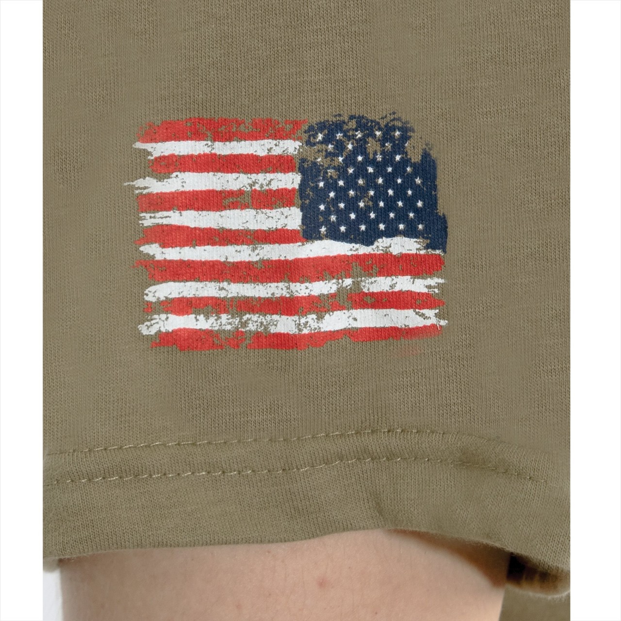 Tričko motív USA fúzatá lebka COYOTE BROWN