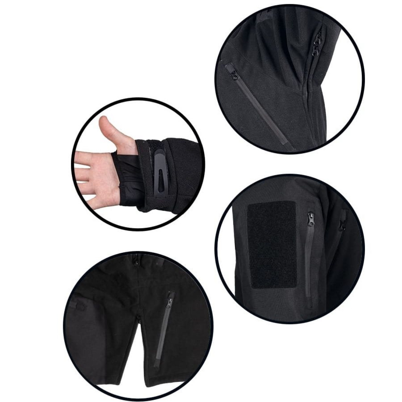 Fleecová bunda s membránou TPU PLUS ČIERNA