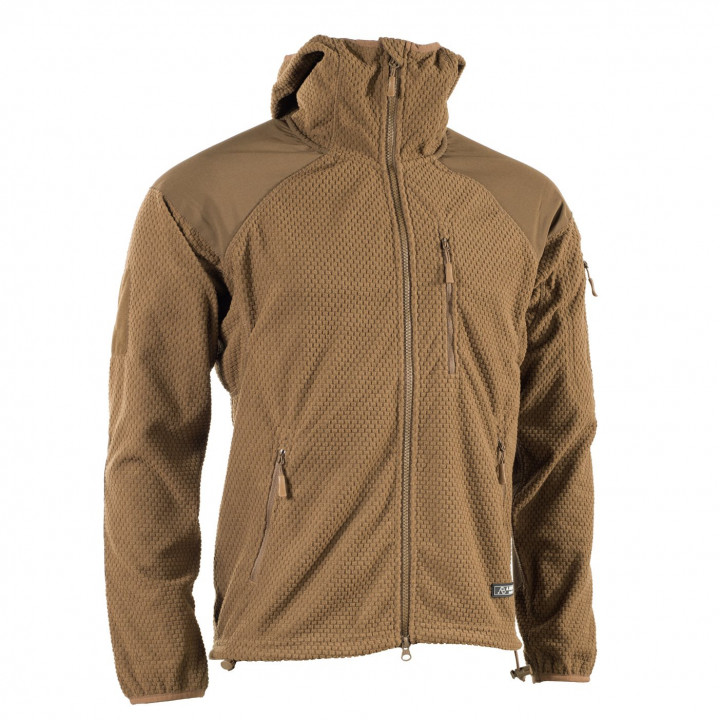 Mikina zips s kapucňou fleece DELTA COYOTE