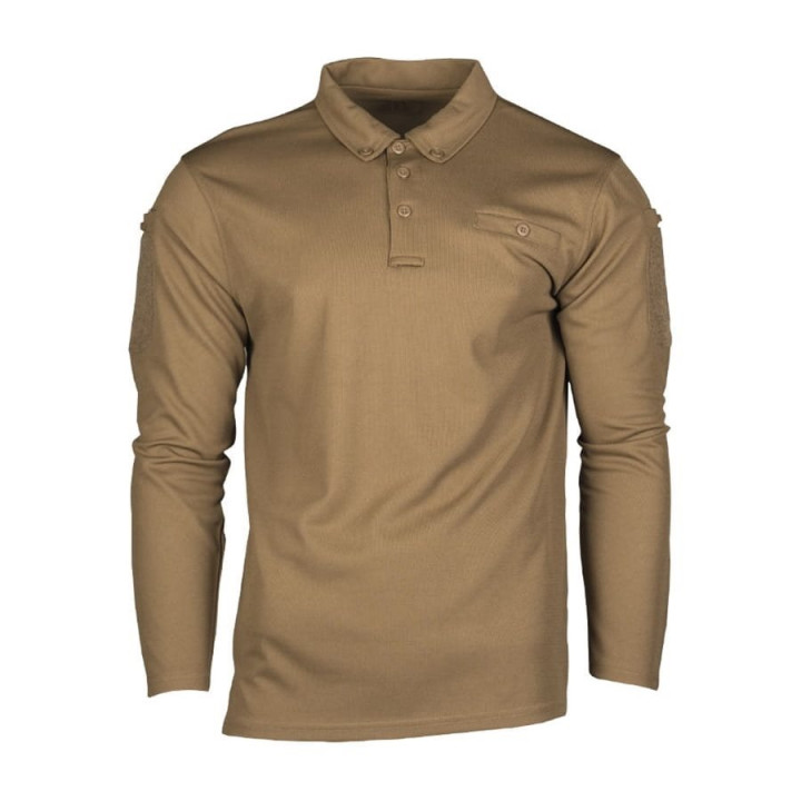 TACTICAL QUICK DRY tričko s dlhým rukávom/polo tričko COYOTE