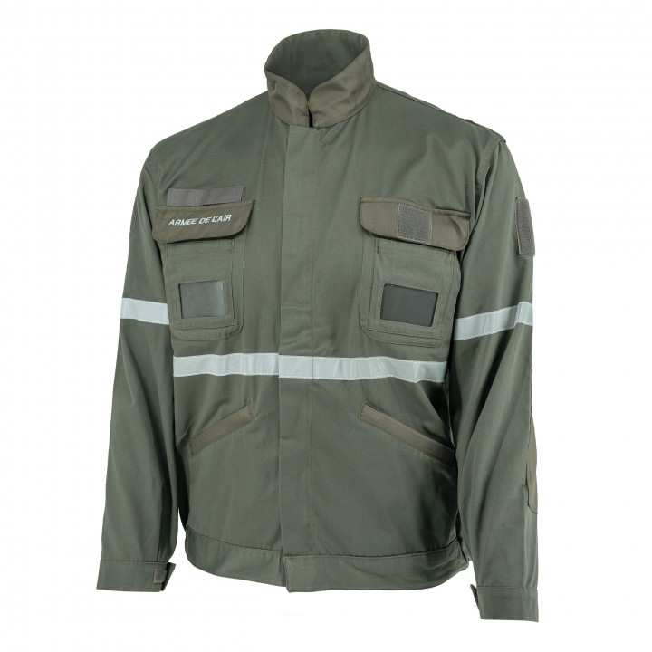 Bunda pre leteckého mechanika FR ARMEE reflexné pruhy ZELENÁ