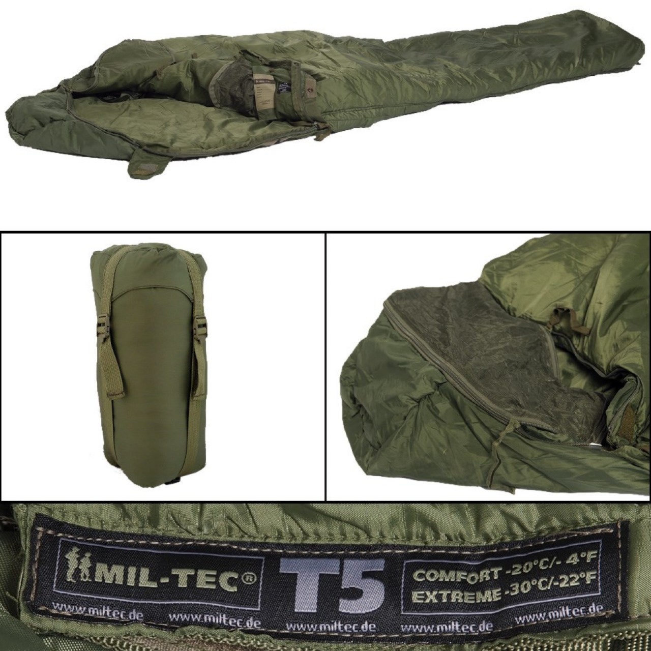 Spací vak TACTICAL T5 ZELENÝ