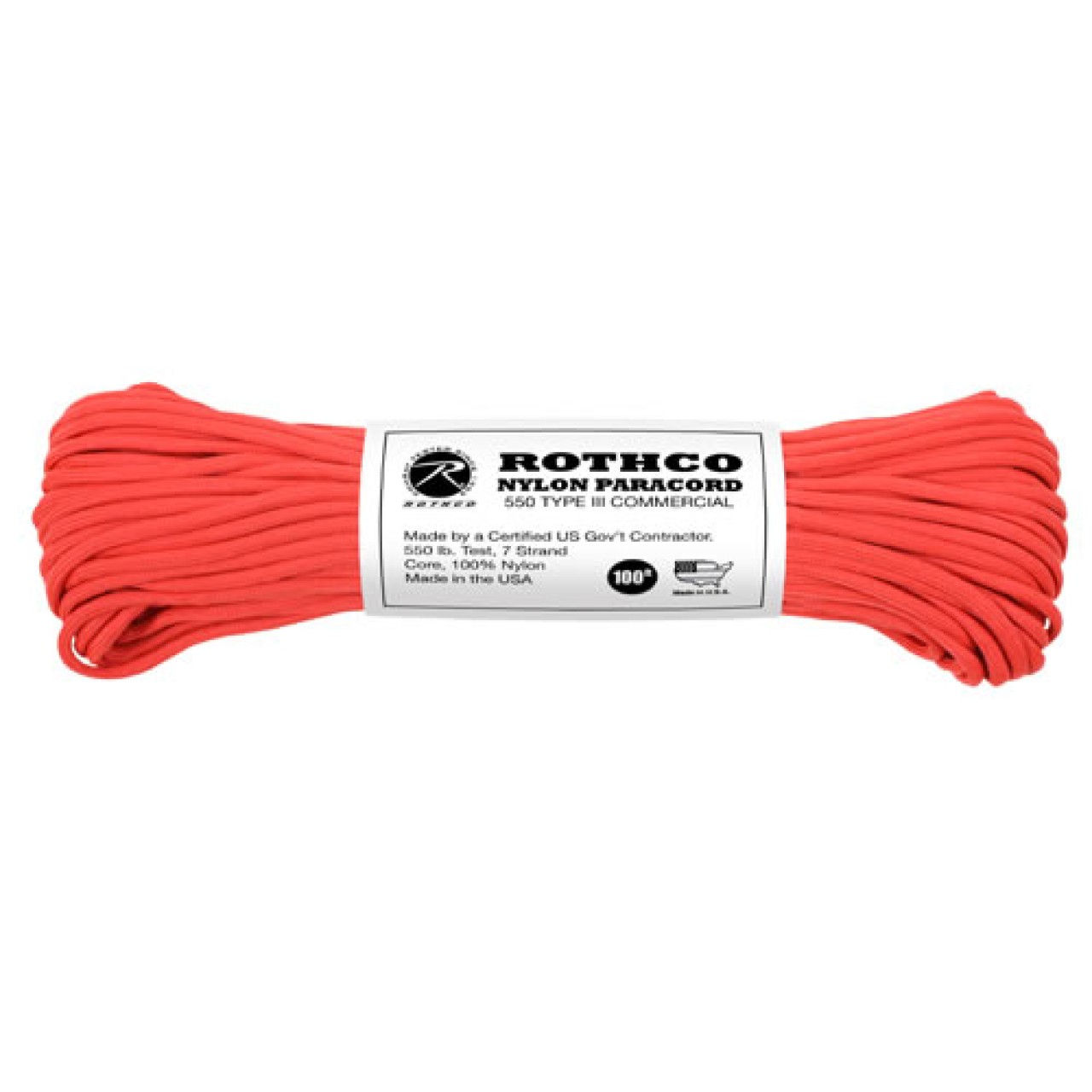 Šnúra PARACORD nylon 550LB 30m 4mm ČERVENÁ