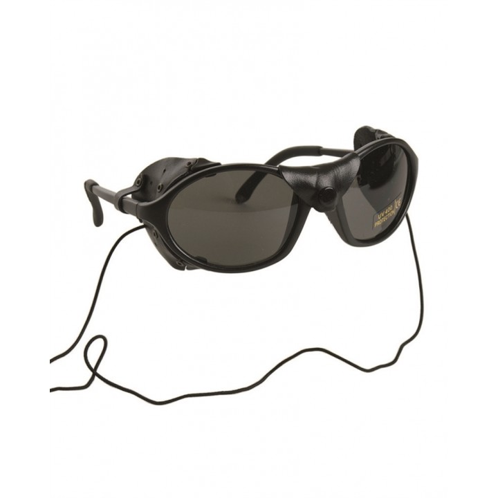 Slnečné okuliare s koženou ochranou proti vetru ČIERNE