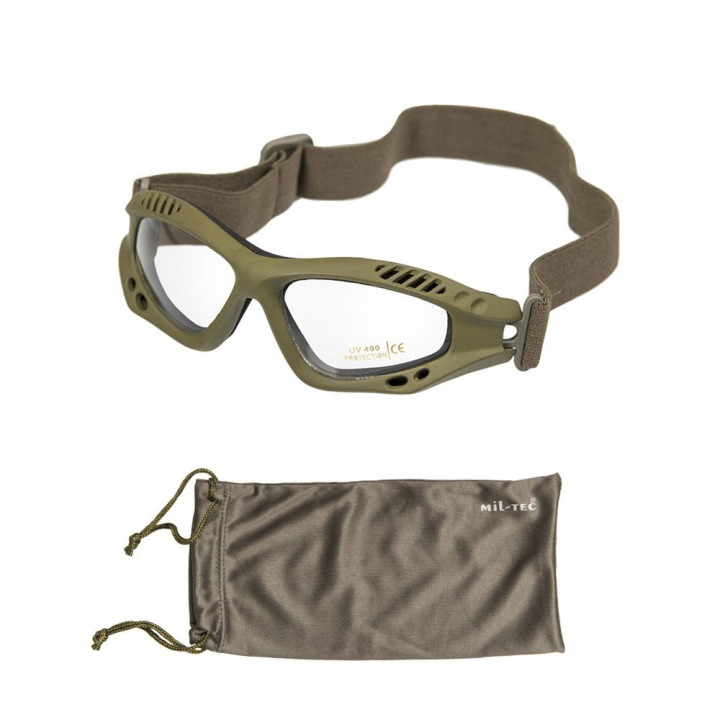 Okuliare COMMANDO AIR Mil-Tec OLIV ČÍRE