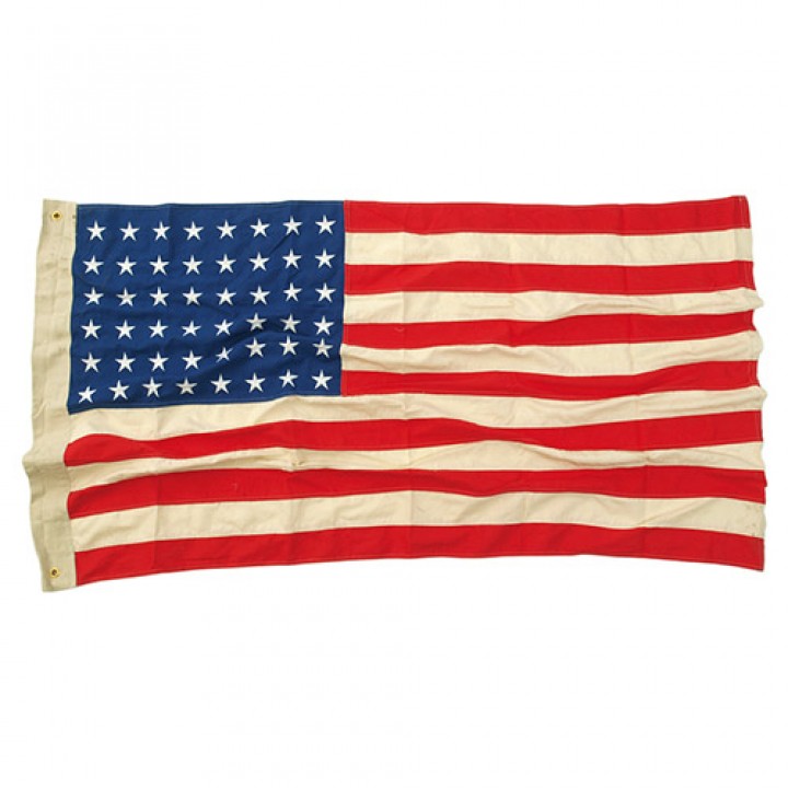 Vlajka USA 48 WWII hviezd VINTAGE bavlna vyšívaná 90x150 cm