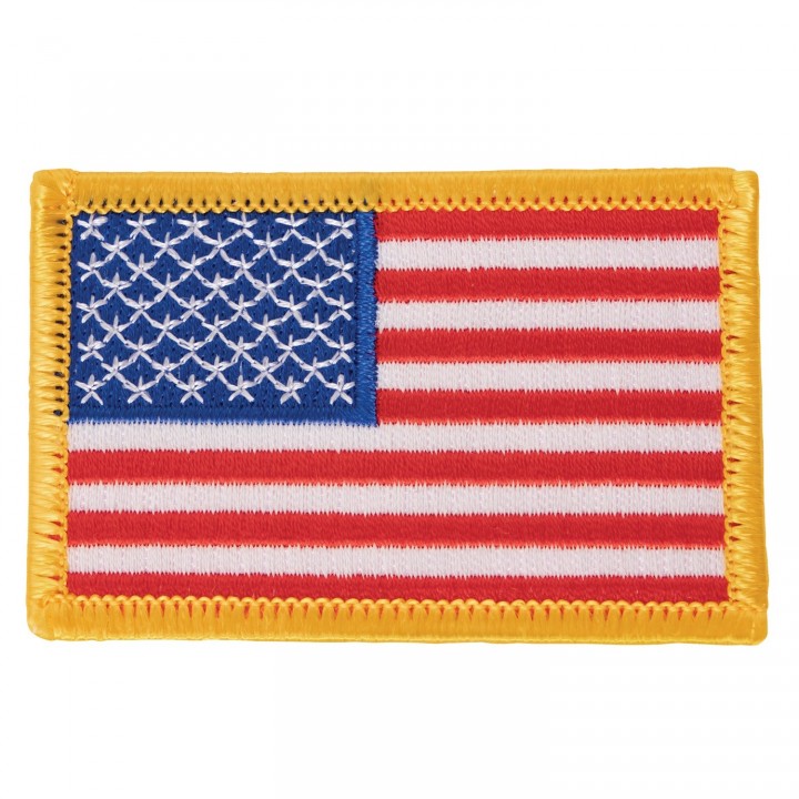Nášivka US vlajka 5 x 7,5 cm farebná žltý lem