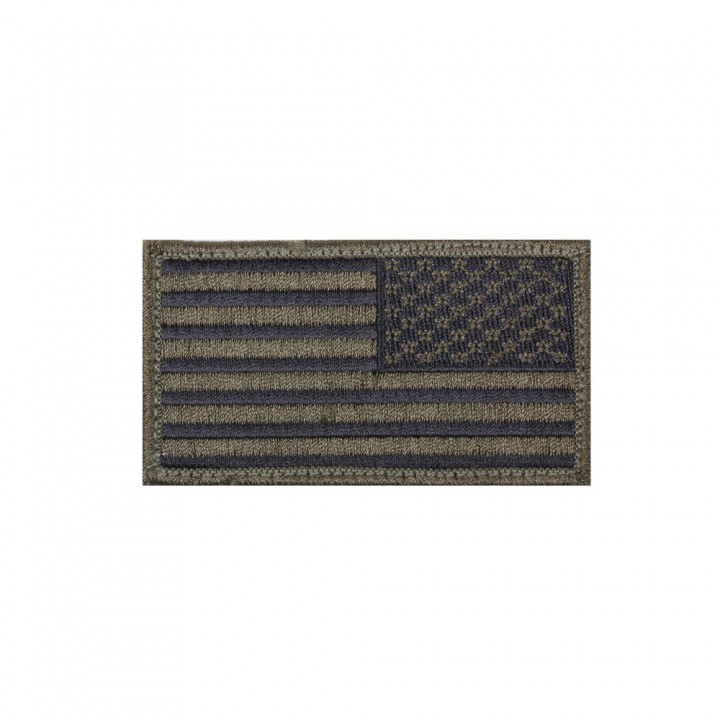 Nášivka US Zástava 4,5 x 8,5 cm reverzná ČIERNA/OLIV