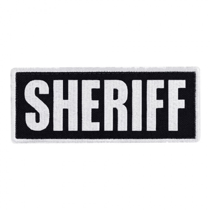Nášivka SHERIFF 12,7 x 5 cm BIELA