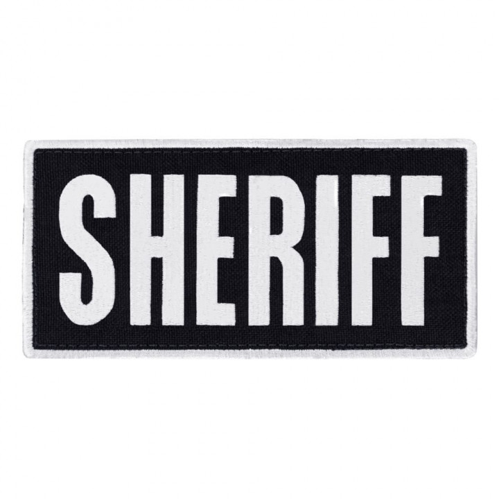 Nášivka SHERIFF 15,2 x 7,6 cm BIELA
