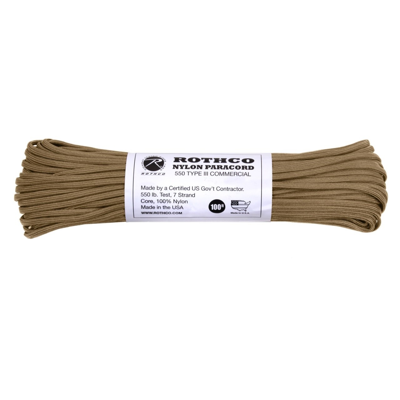 Šnúra PARACORD nylon 550LB 30m 4mm COYOTE BROWN