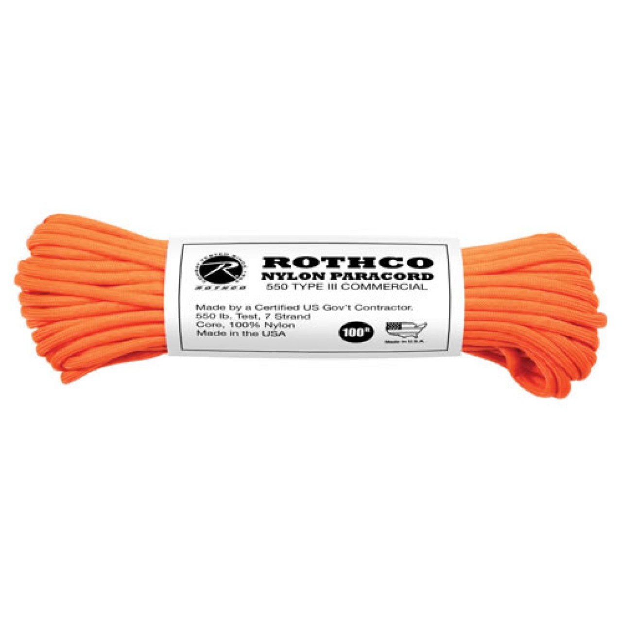 Šnúra PARACORD nylon 550LB 30m 4mm REFLEXNÁ ORANŽOVÁ