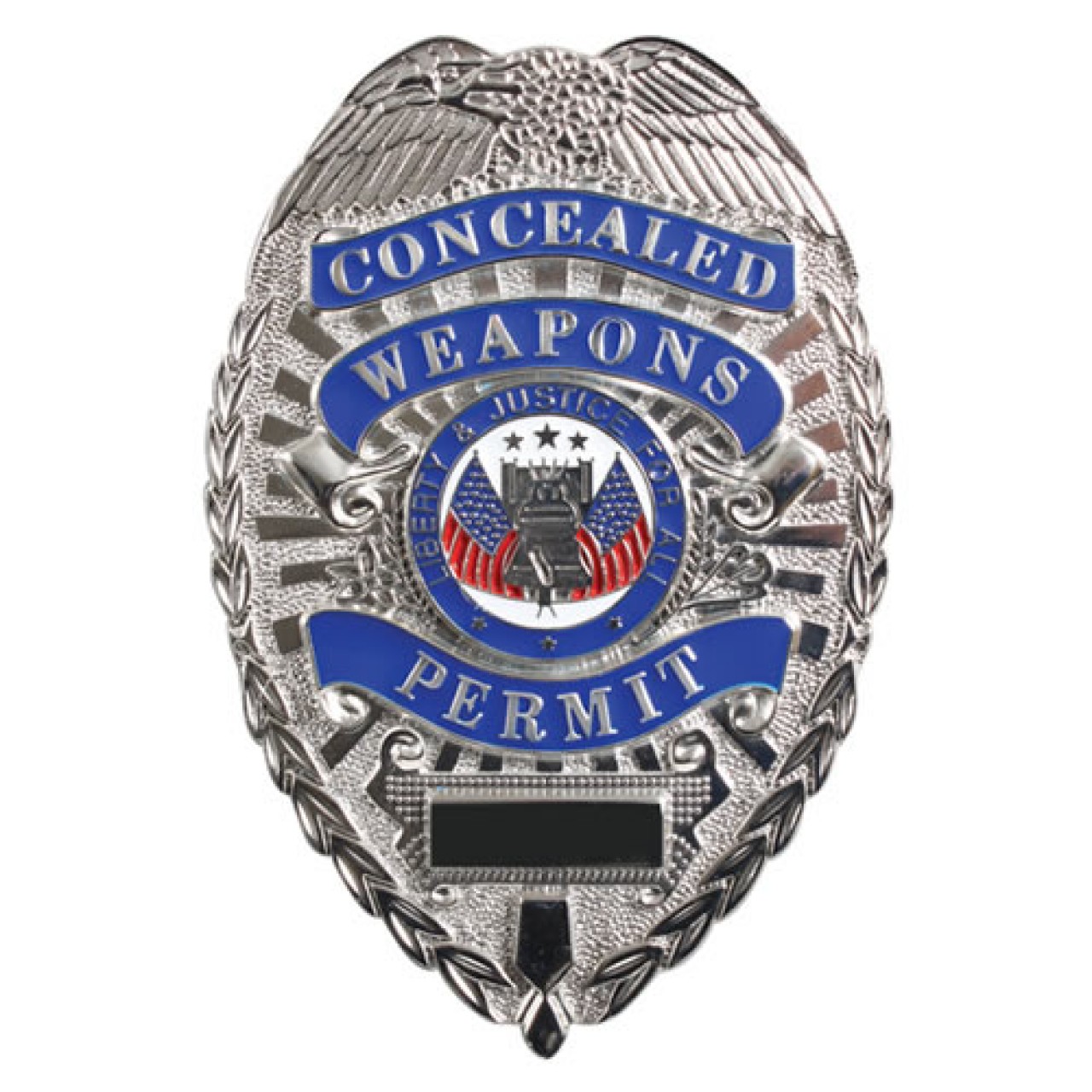 Odznak DELUXE CONCEALED WEAPONS PERMIT STRIEBORNÝ