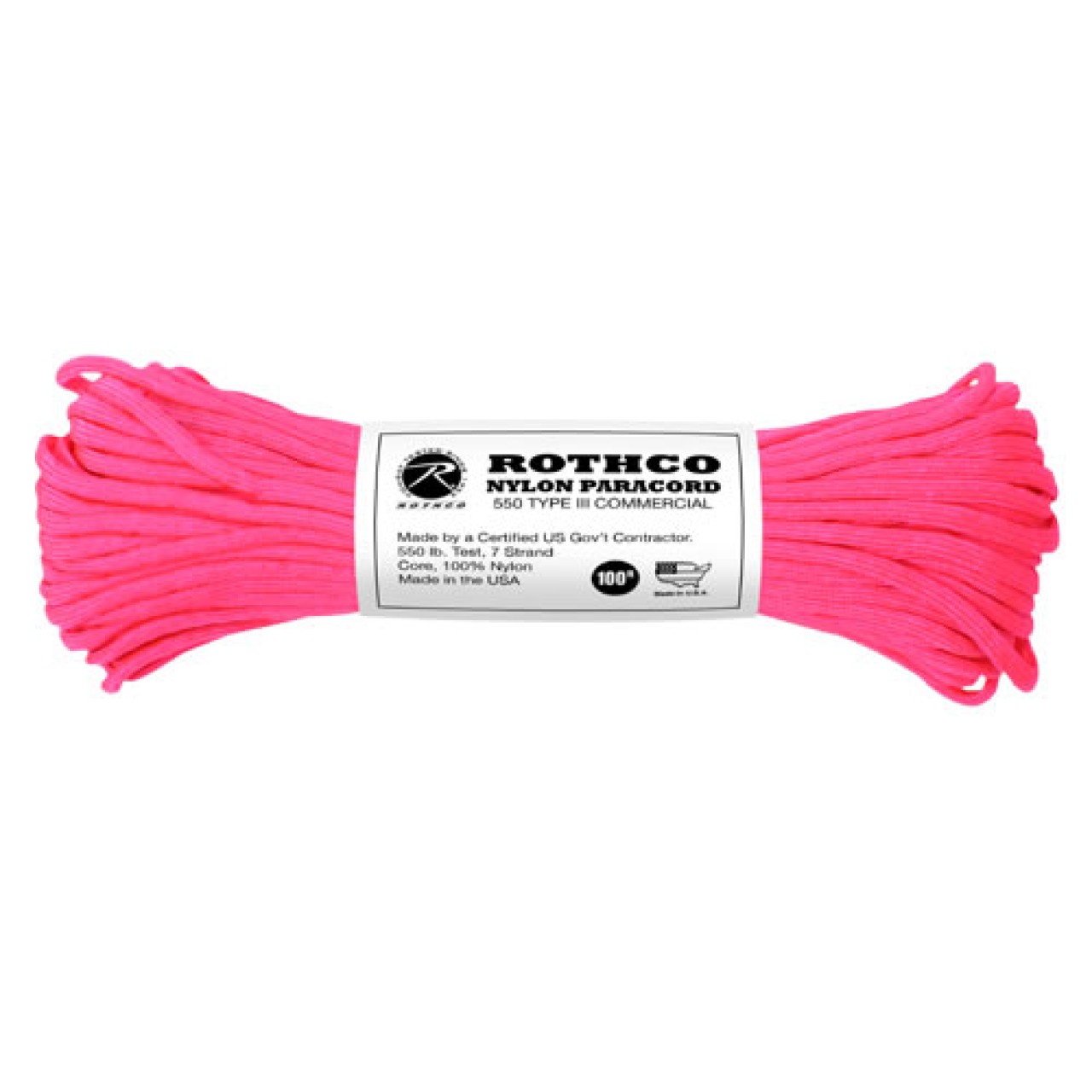 Šnúra PARACORD nylon 550LB 30m 4mm REFLEXNÁ RUŽOVÁ