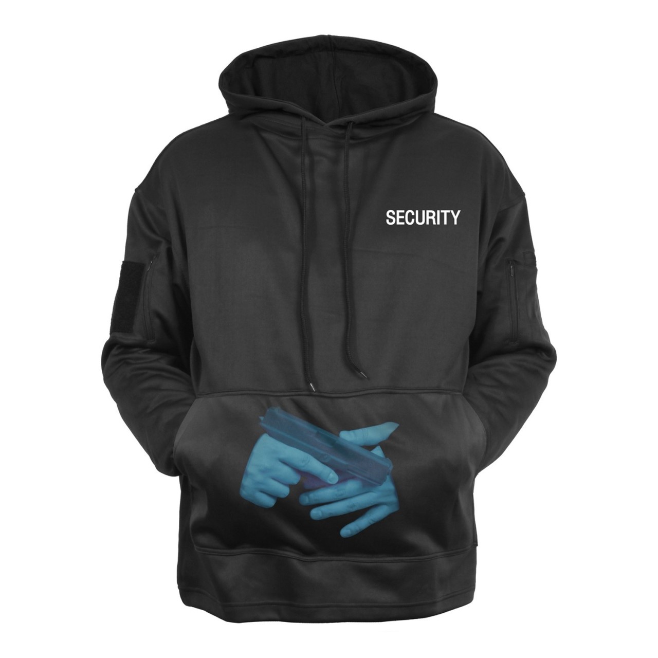 Mikina SECURITY s kapucňou ČIERNA