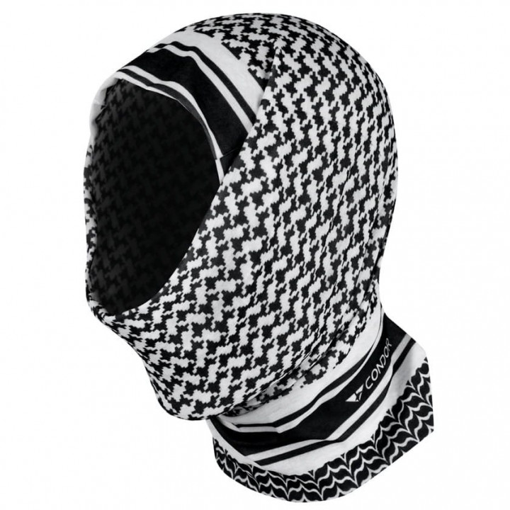 Šatka MULTI-WRAP multifunkčná SHEMAGH ČIERNO-BIELA