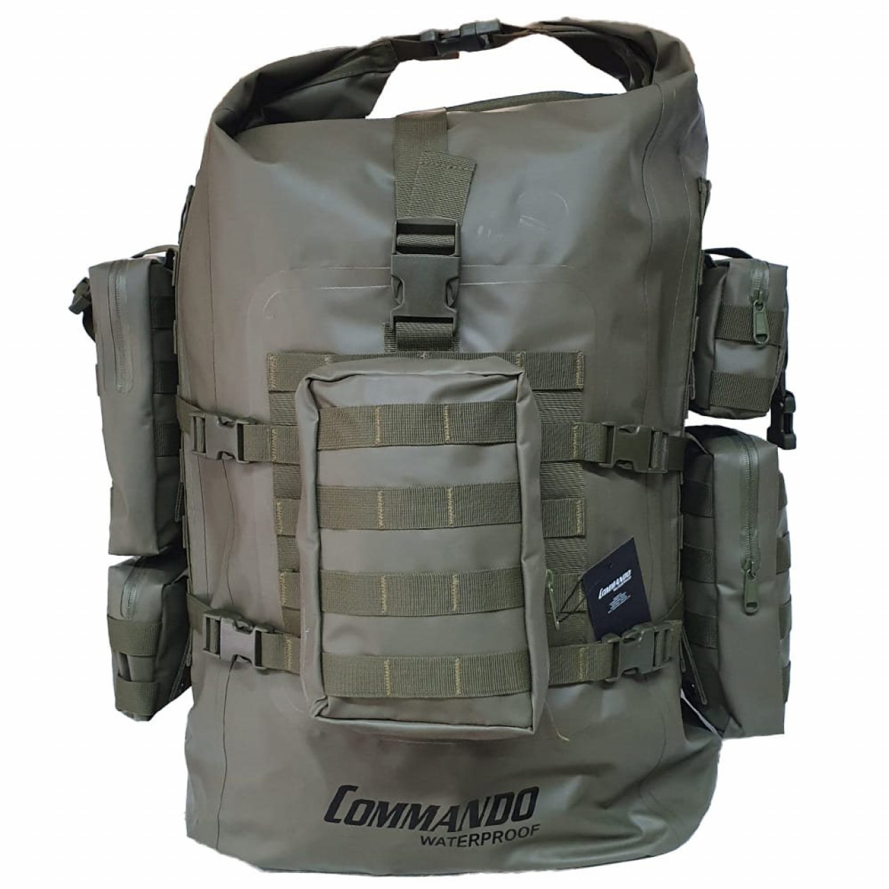 Batoh ARMY-X-TREME 70l nepremokavý s vreckami ZELENÝ