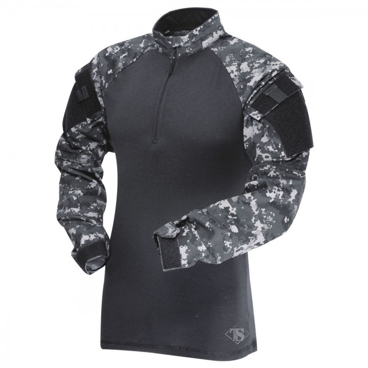 Košeľa taktická COMBAT TRU 1/4 ZIP URBAN DIGITAL/ČERNA