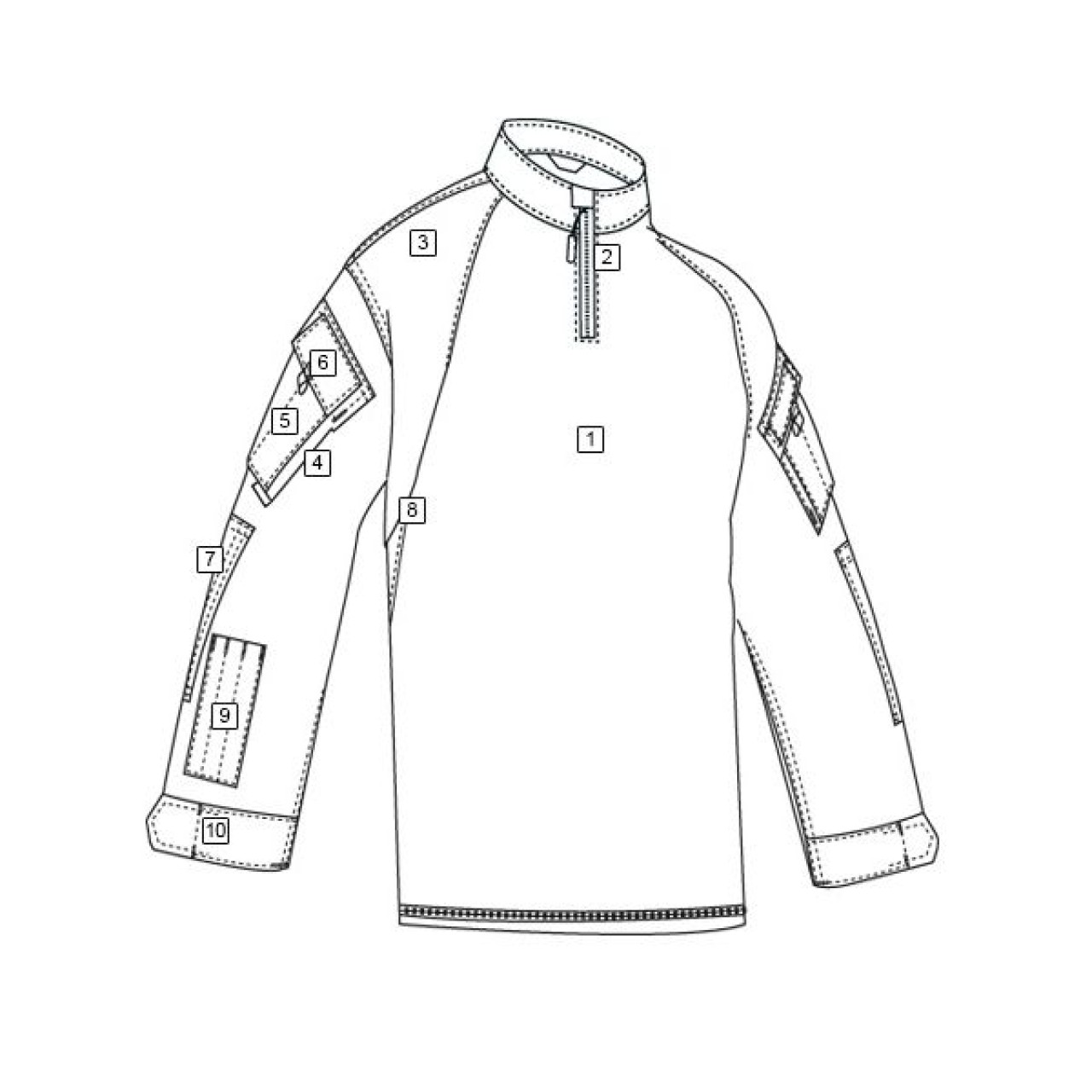 Košeľa taktická COMBAT TRU 1/4 ZIP URBAN DIGITAL/ČERNA