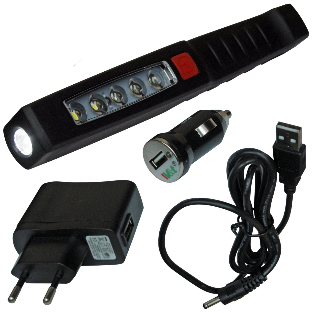 Svietidlo pracovné LED s dobíjaním ČIERNE