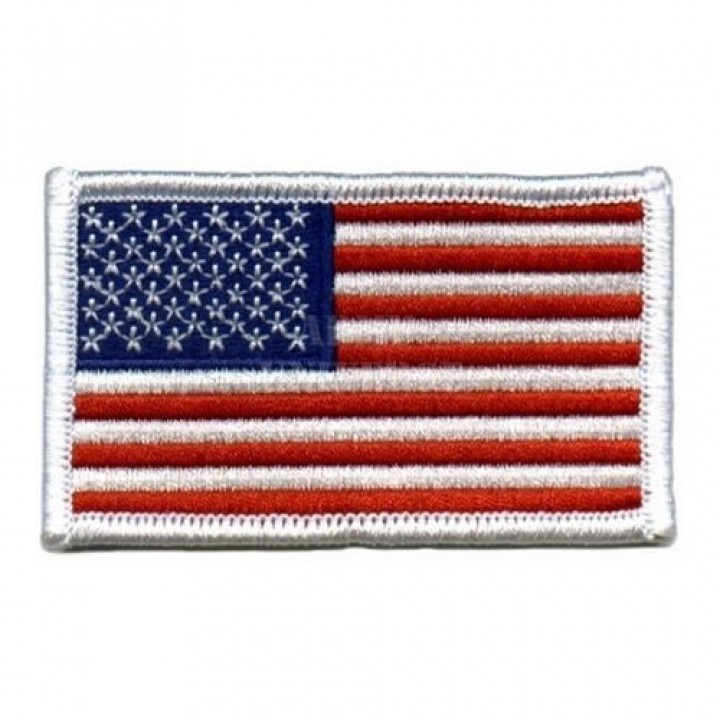 Nášivka US vlajka 5 x 7,5 cm farebná s bielym lemom