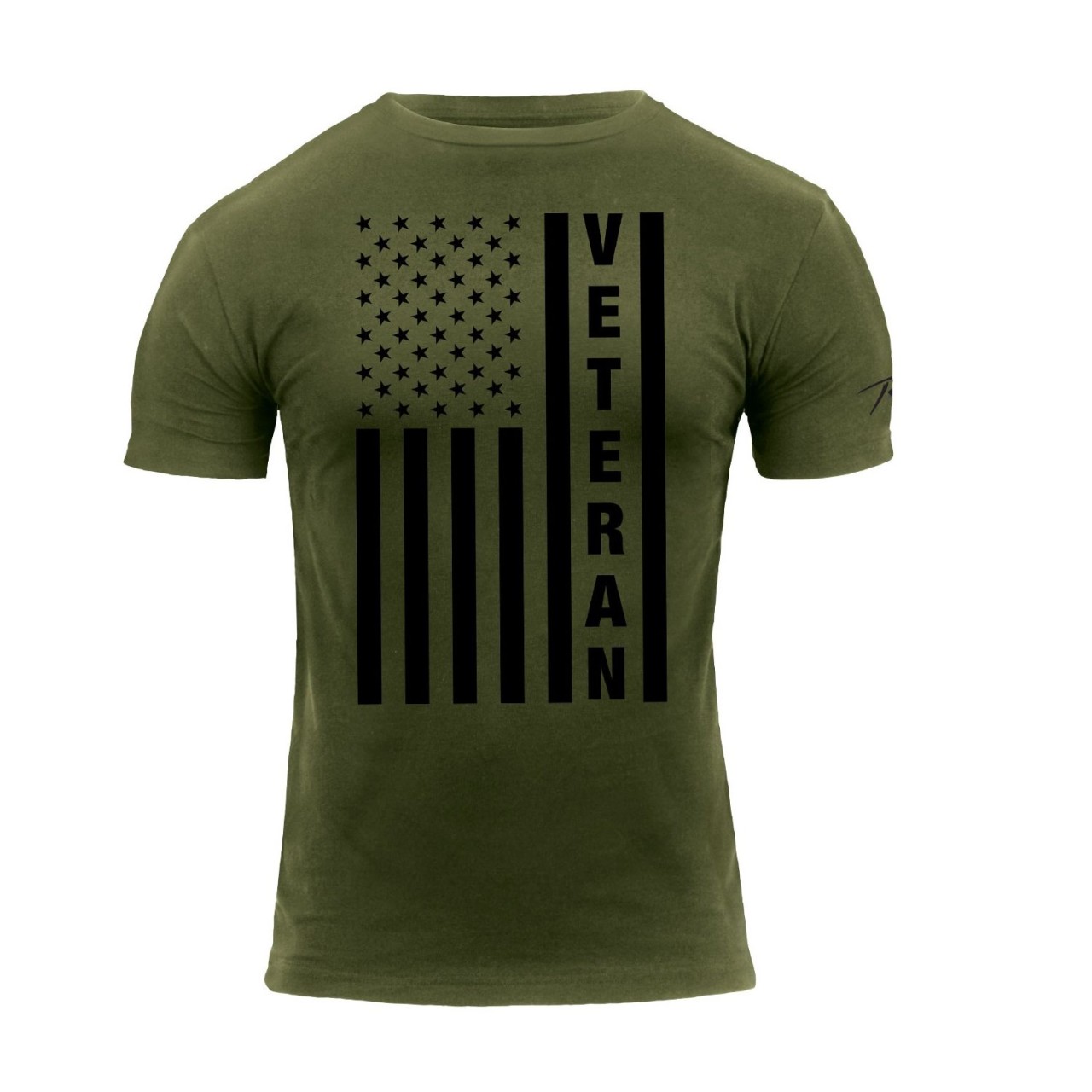 Tričko VETERAN s US vlajkou ZELENÉ