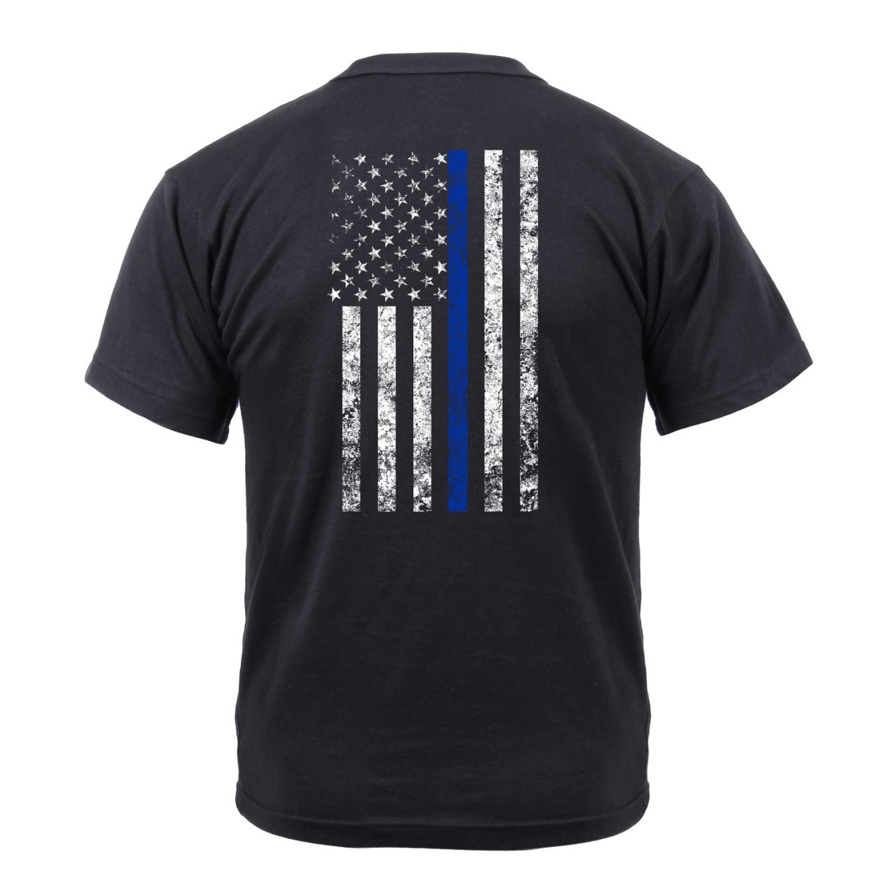 Tričko THIN BLUE LINE US vlajka ČIERNE