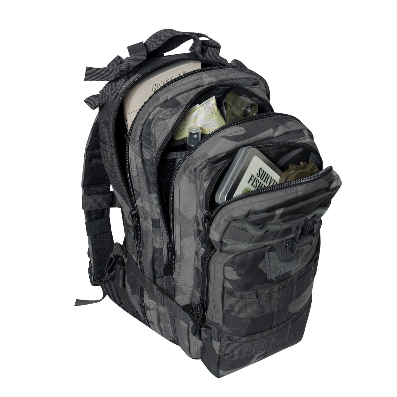 Ruksak ASSAULT I MEDIUM TRANSPORT BLACK CAMO