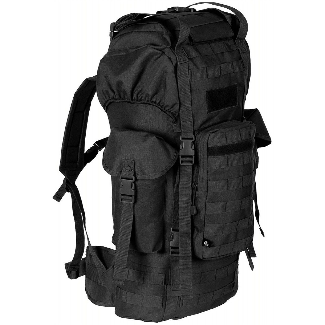 Ruksak bojový MOLLE 65 l polstrovaný + ALU výstuha ČIERNY