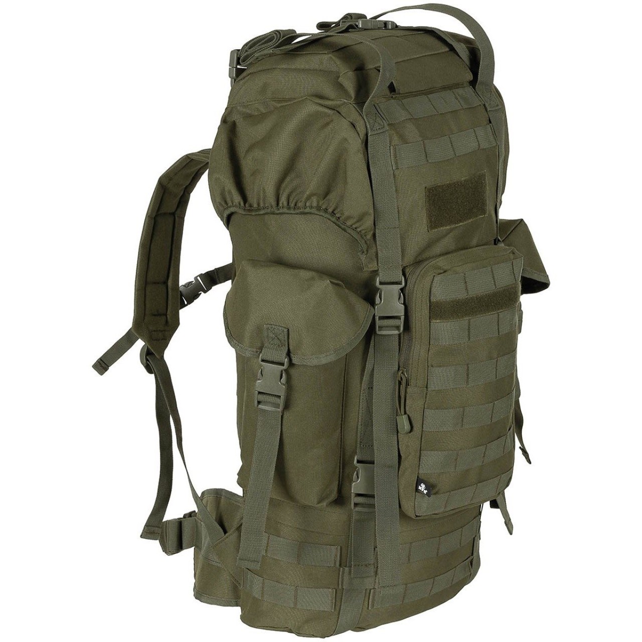 Ruksak bojový MOLLE 65 l polstrovaný + ALU výstuha ZELENÝ