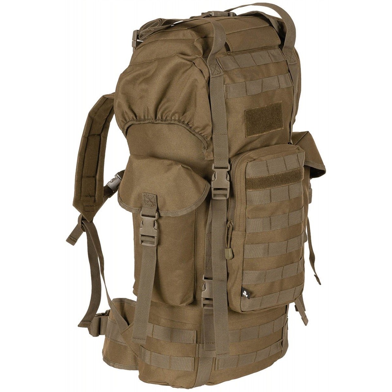 Ruksak bojový MOLLE 65 l polstrovaný + ALU výstuha COYOTE