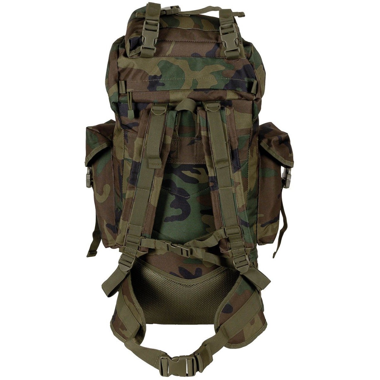 Ruksak bojový MOLLE 65 l polstrovaný + ALU výstuha WOODLAND
