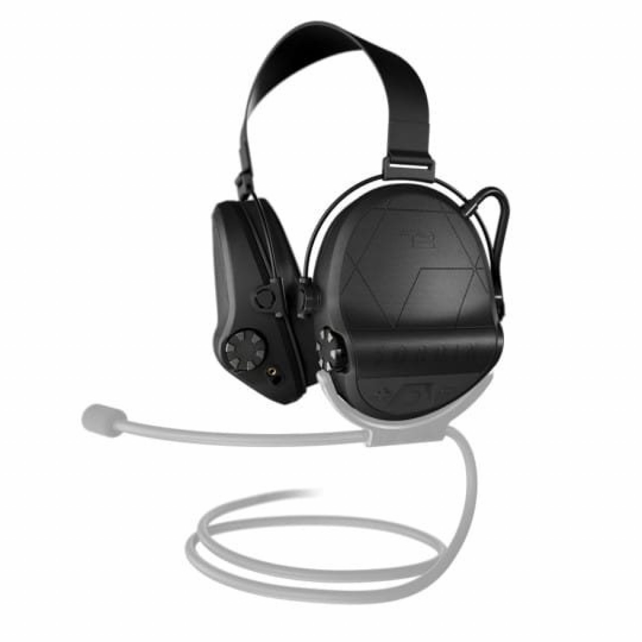 Elektronické taktické slúchadlá Supreme T2 s náhlavným pásom, ČIERNE