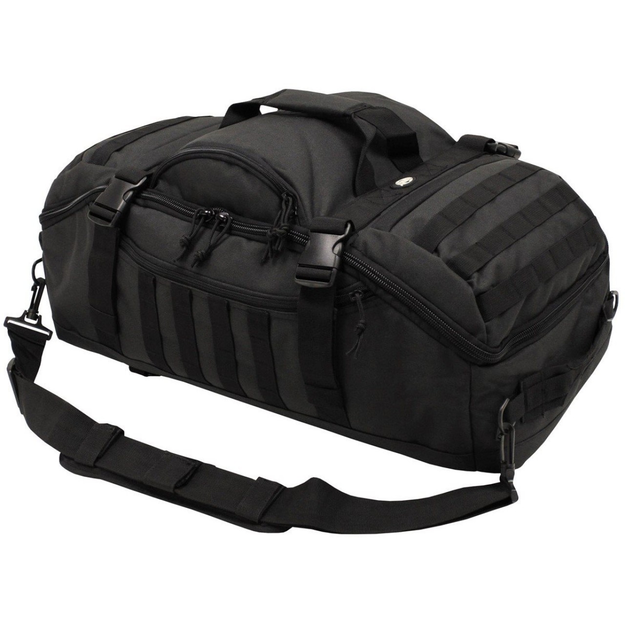 Taška kombinovaná s batohom TRAVEL MOLLE ČIERNA