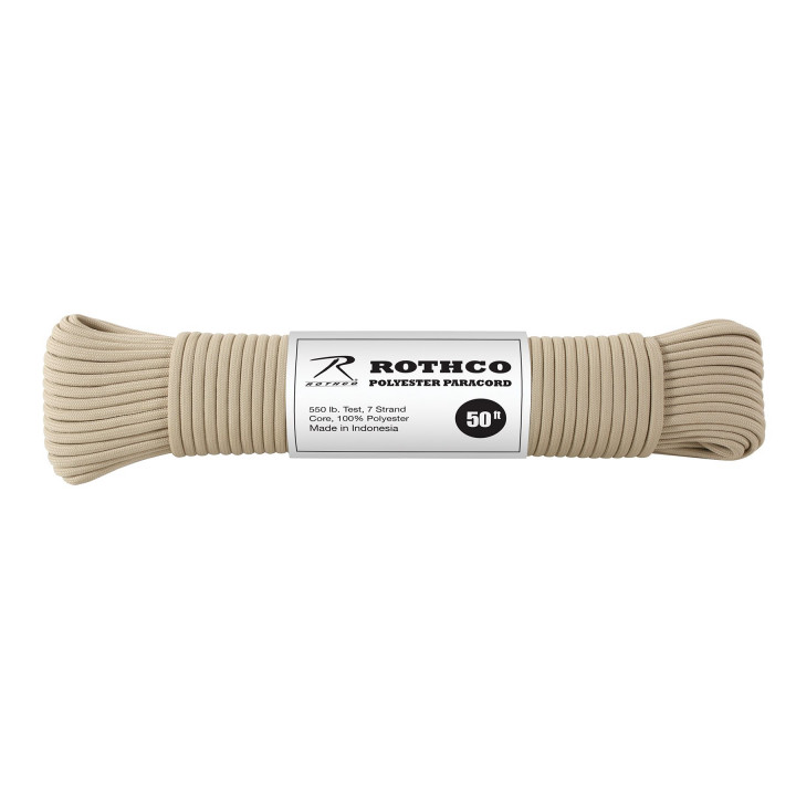 Šnúra PARACORD polyester 550LB 15m 4mm PIESKOVA