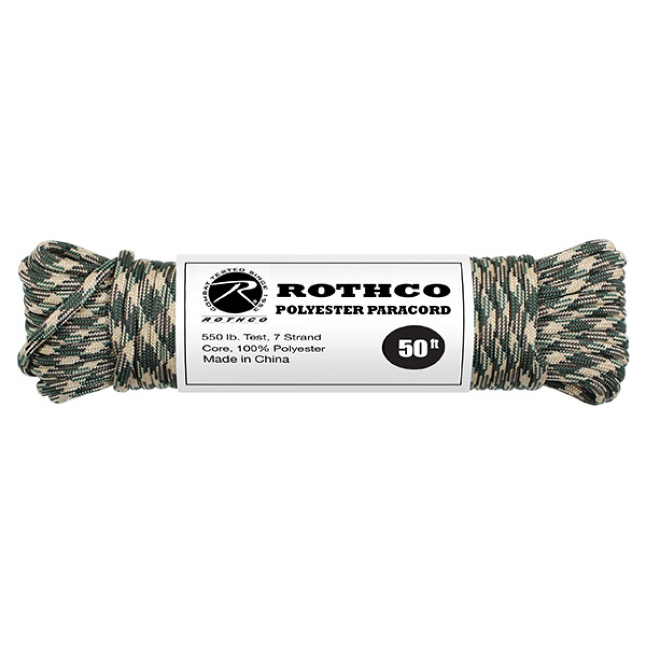 Šnúra PARACORD polyester 550LB 15m 4mm WOODLAND