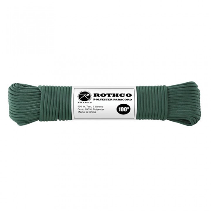 Šnúra PARACORD polyester 550LB 30m 4mm TMAVOZELENÁ