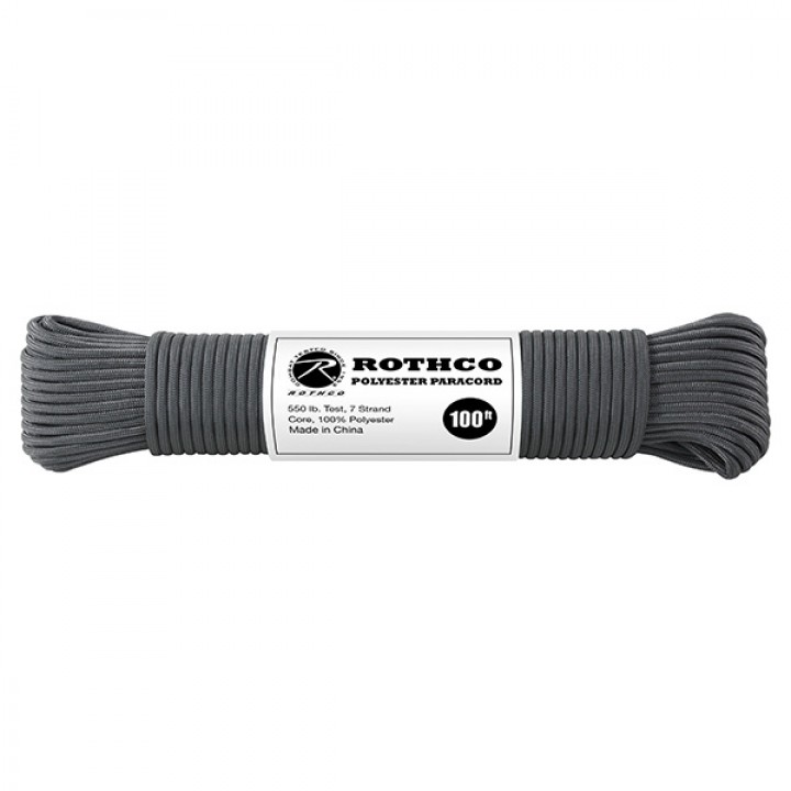 Šnúra PARACORD polyester 550LB 30m 4mm SIVÁ