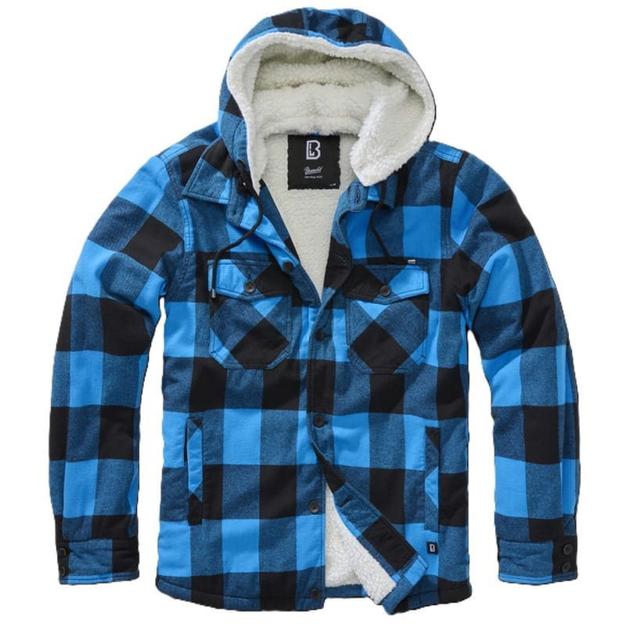 Bunda Lumber Jacket Hooded ČIERNO/MODRÁ