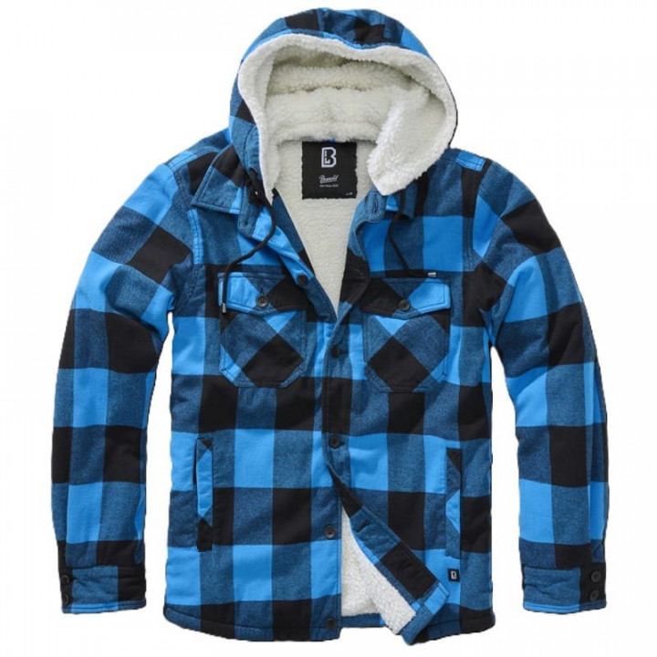 Bunda Lumber Jacket Hooded ČIERNO/MODRÁ