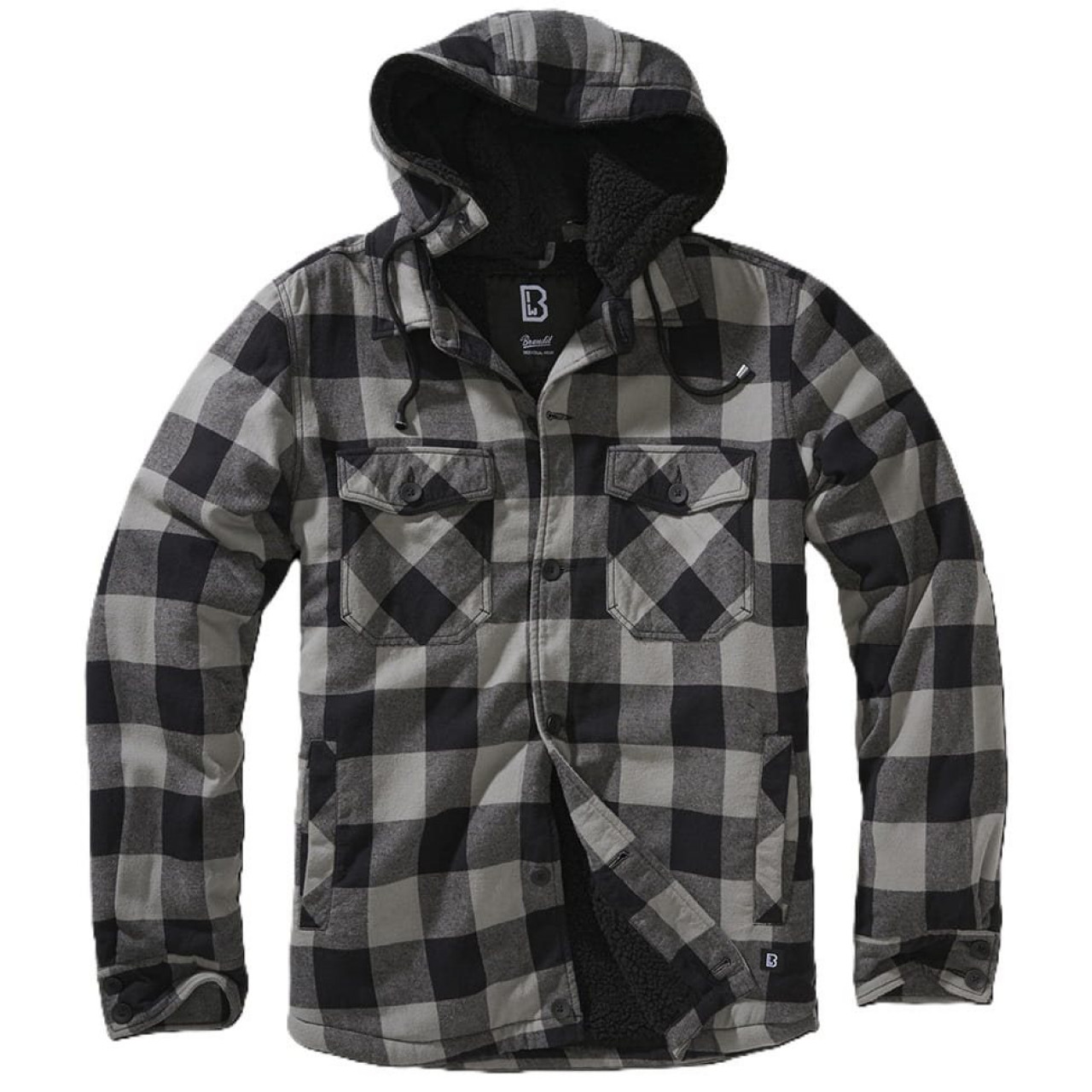 Bunda Lumber Jacket Hooded SIVO/ČIERNÁ