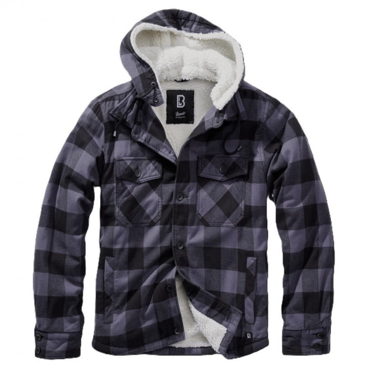 Bunda Lumber Jacket Hooded ČIERNO/SIVÁ
