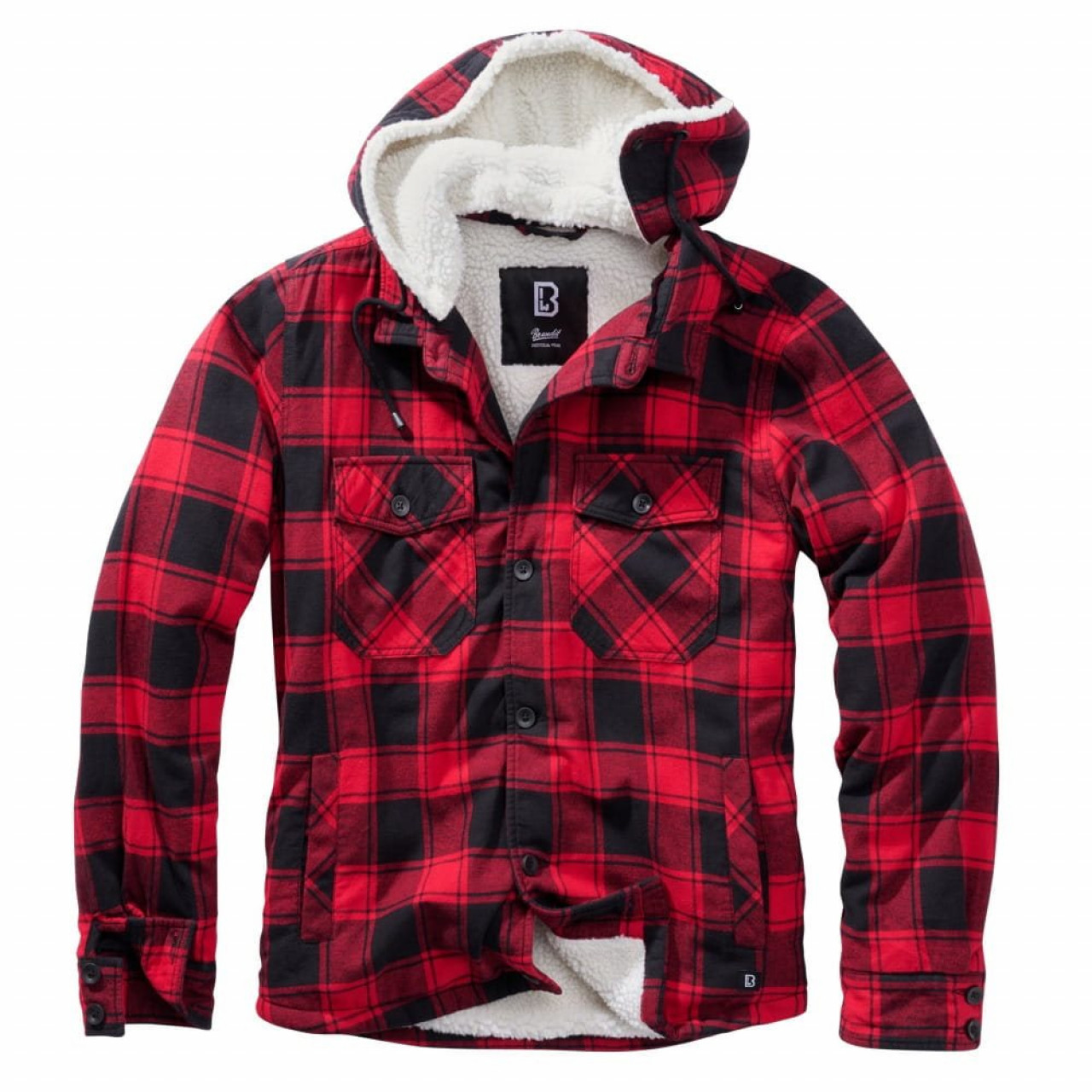 Bunda Lumber Jacket Hooded ČERVENO/ČIERNA