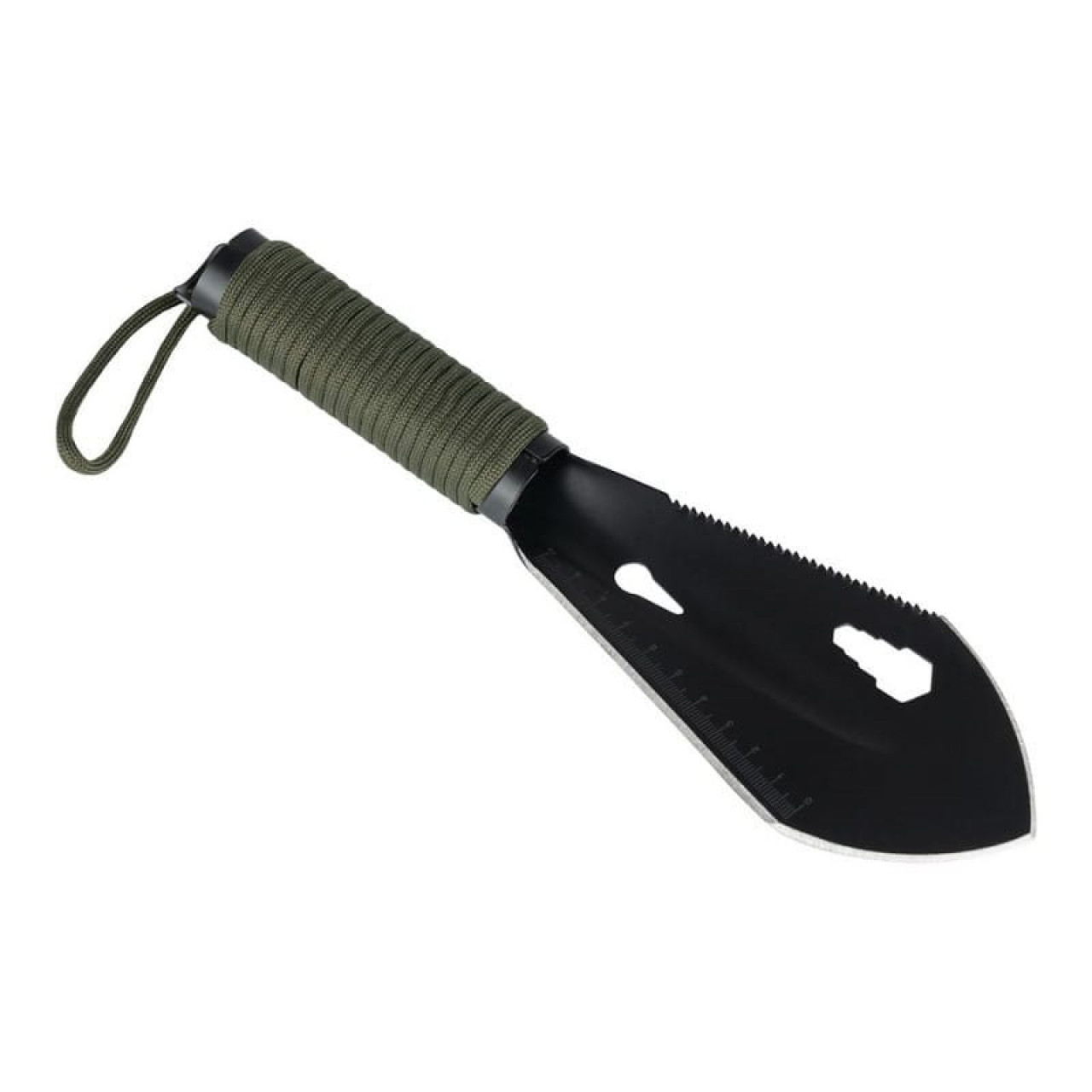 Lopatka SURVIVAL 7v1 paracord ČIERNA