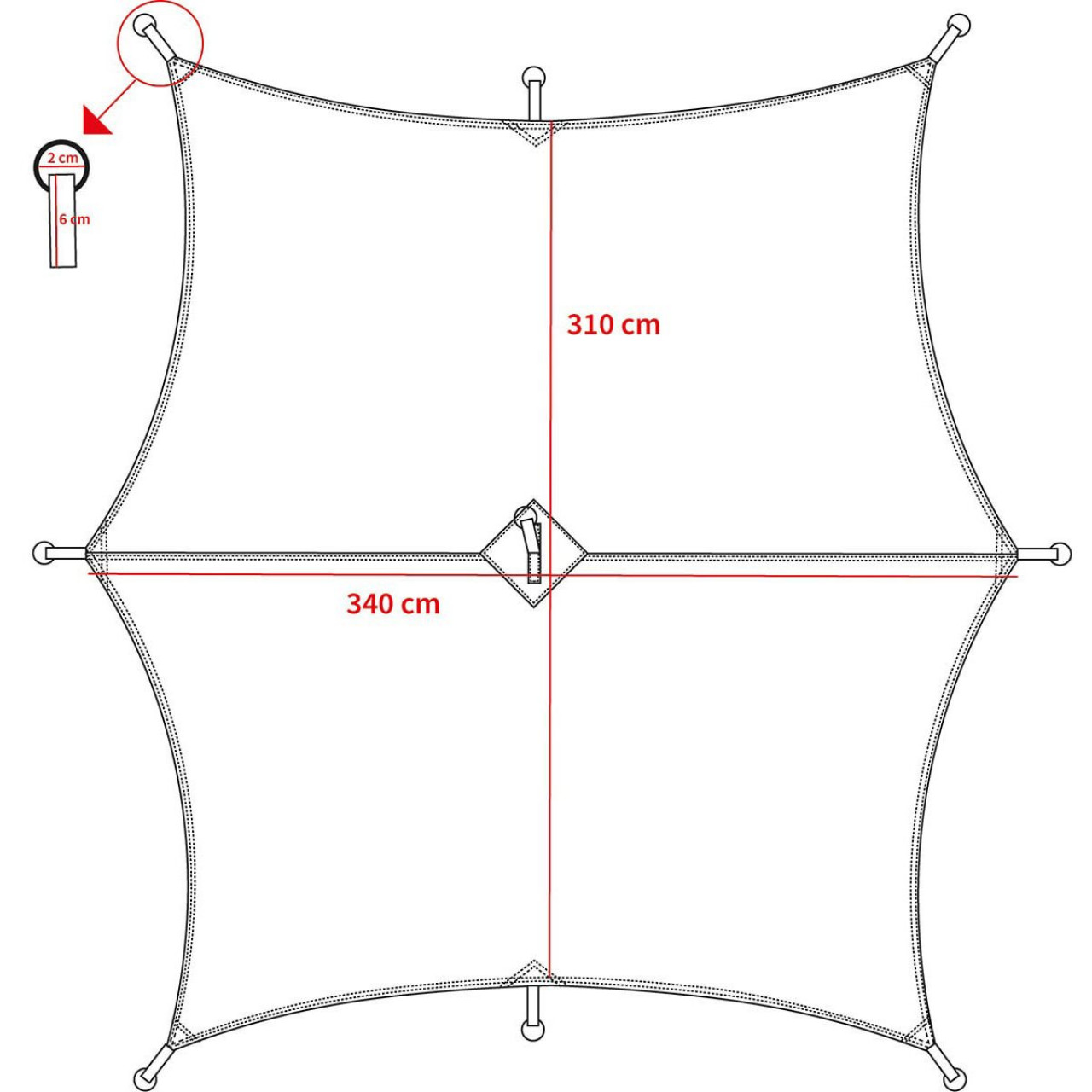 Plachta nepremokavá Hexagon-Tarp 3,4 x 3,1 m ZELENÁ